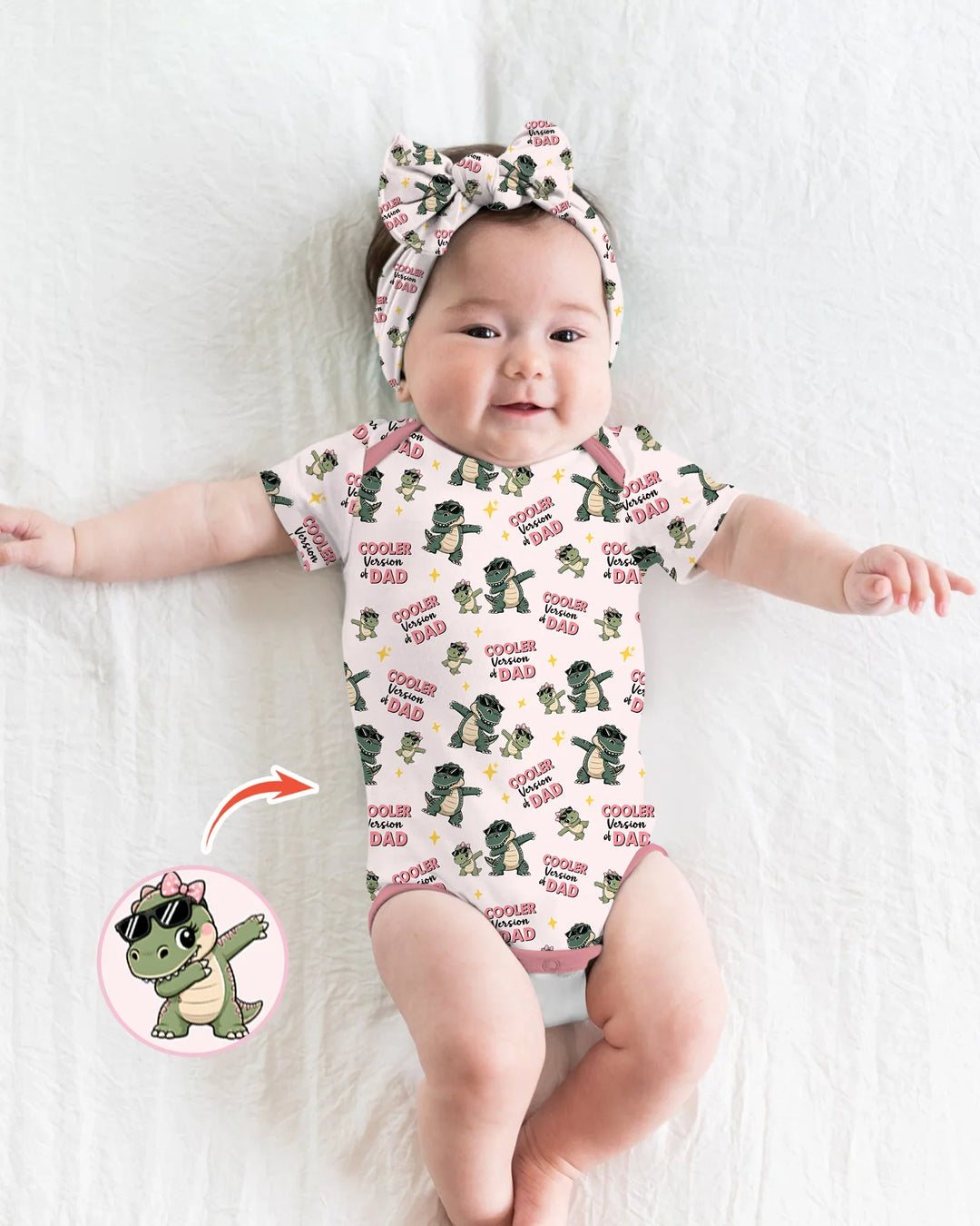 Cool Dino Daddy & Me Matching Bamboo Bodysuit