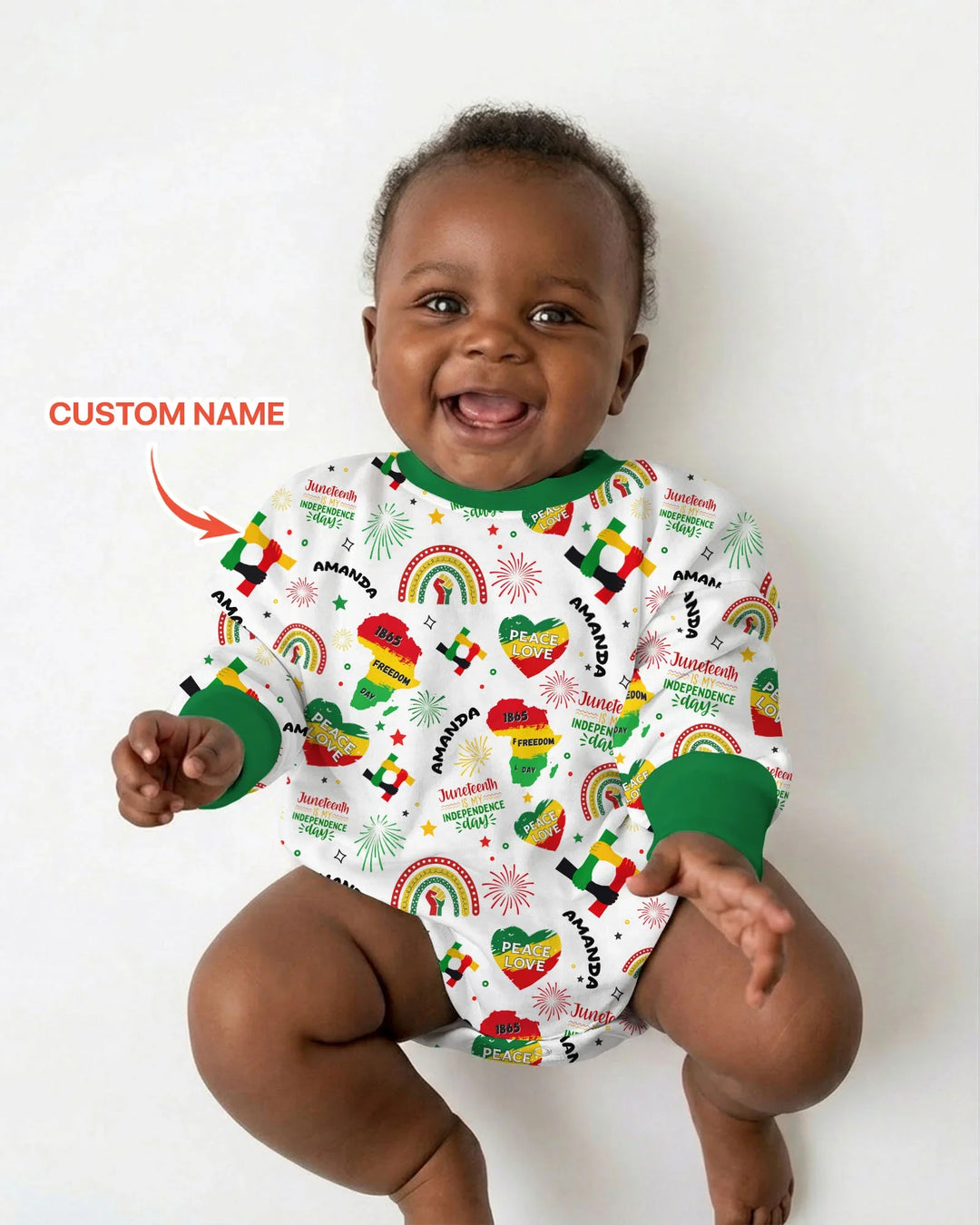Custom Name Juneteenth Is My Independence Day Bamboo Bubble Romper