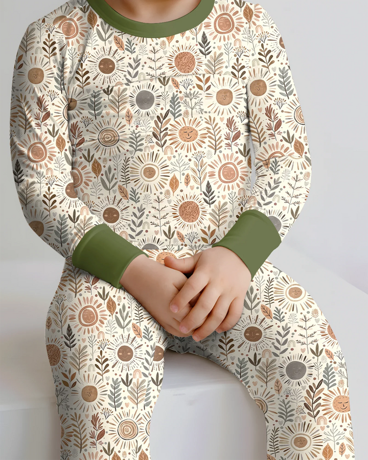 Zweiteiliges Langarm-Pyjama-Set mit Sommerfrüchten