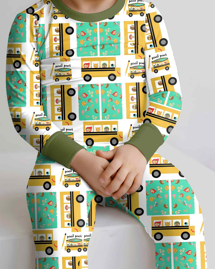 Zweiteiliges Langarm-Pyjama-Set mit Sommerfrüchten