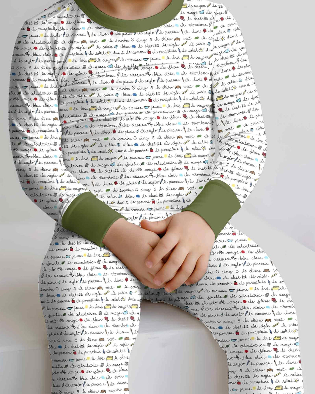 Zweiteiliges Langarm-Pyjama-Set mit Sommerfrüchten