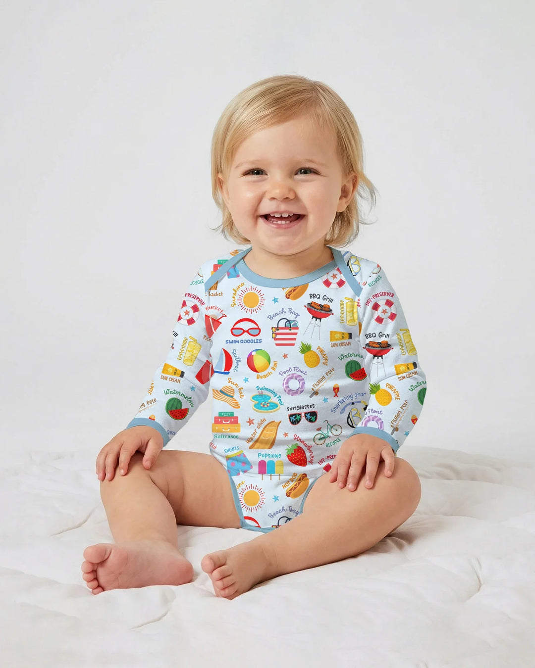Gerippte Babykleidung mit individuellem Foto - Weich &amp; Skizzenhaft