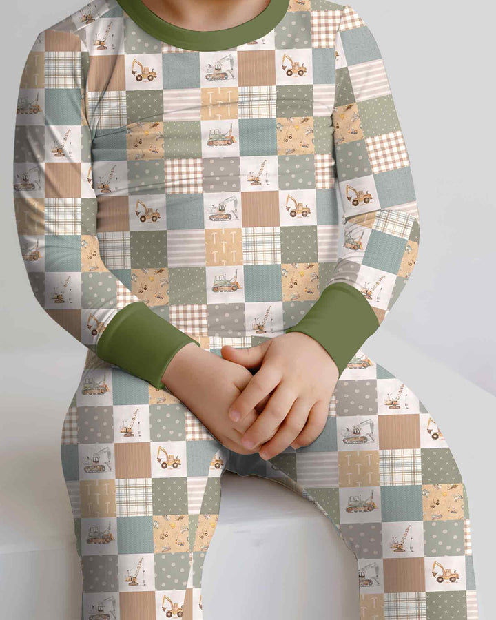 Zweiteiliges Langarm-Pyjama-Set mit Sommerfrüchten