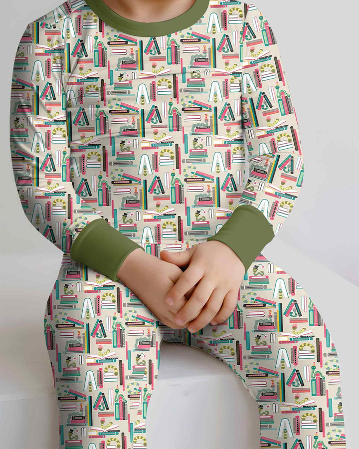 Zweiteiliges Langarm-Pyjama-Set mit Sommerfrüchten