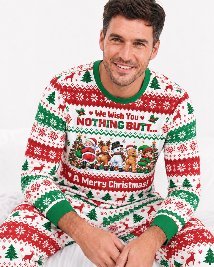 We Wish You Nothing Butt A Merry Christmas Bamboo Men's Pajama Set