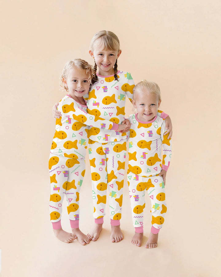 Zweiteiliges Langarm-Pyjama-Set mit Sommerfrüchten
