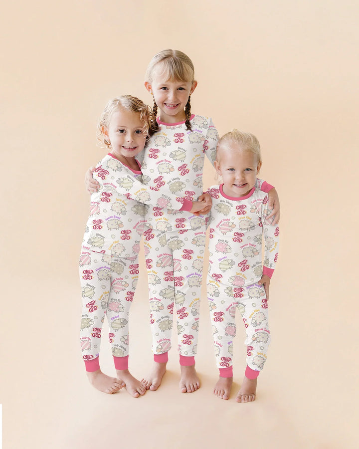 Zweiteiliges Langarm-Pyjama-Set mit Sommerfrüchten