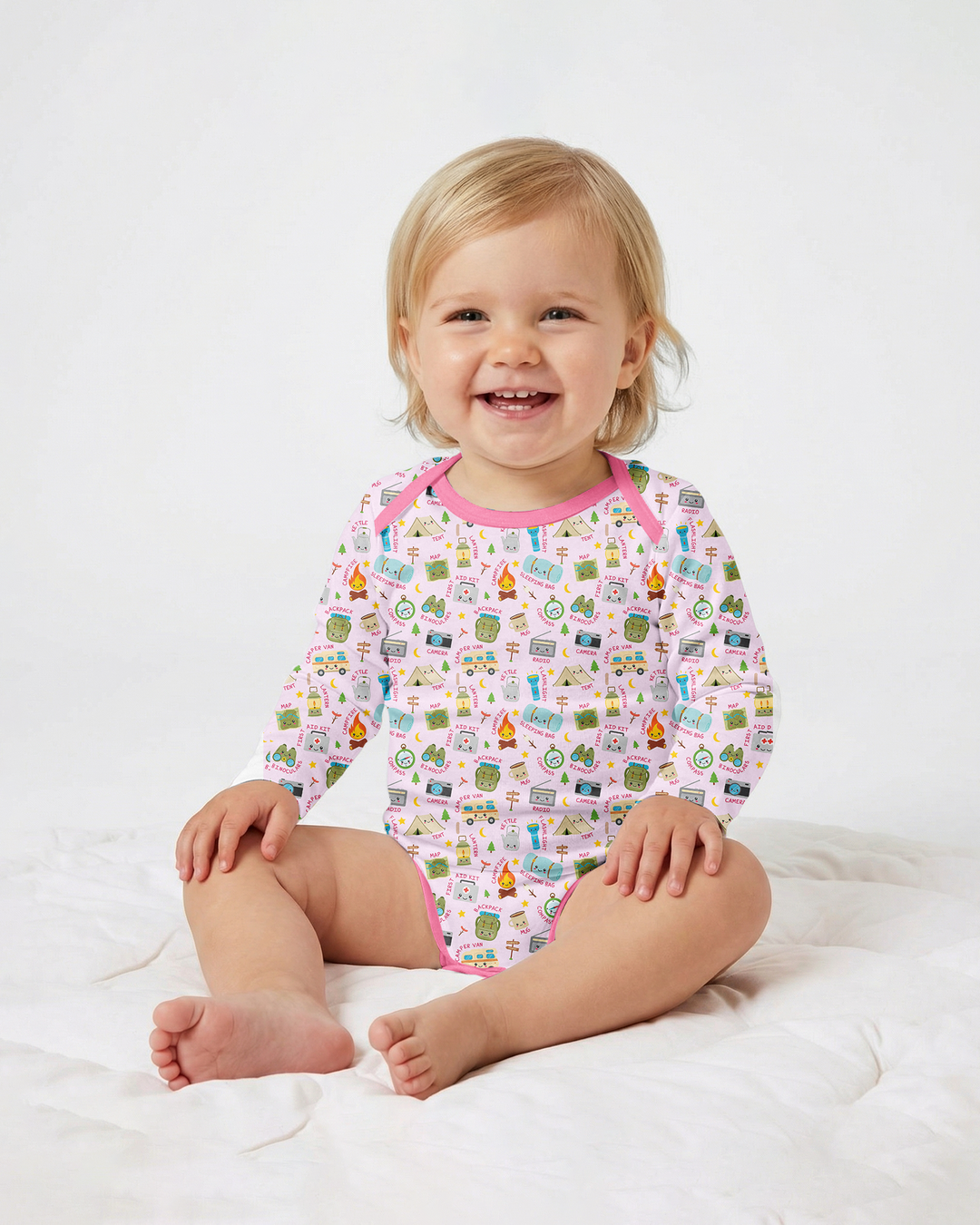 Gerippte Babykleidung mit individuellem Foto - Weich &amp; Skizzenhaft