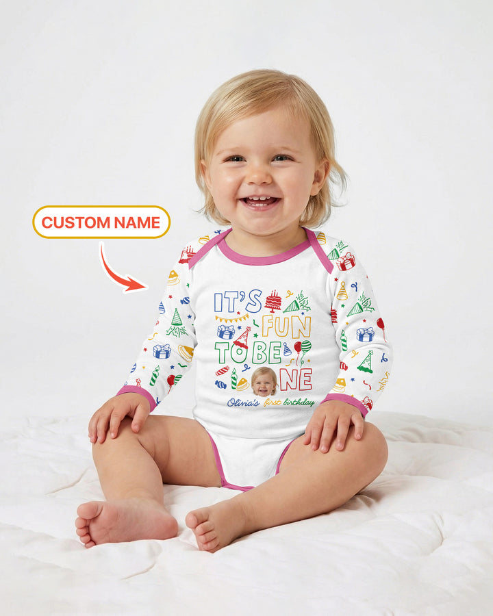 Gerippte Babykleidung mit individuellem Foto - Weich &amp; Skizzenhaft