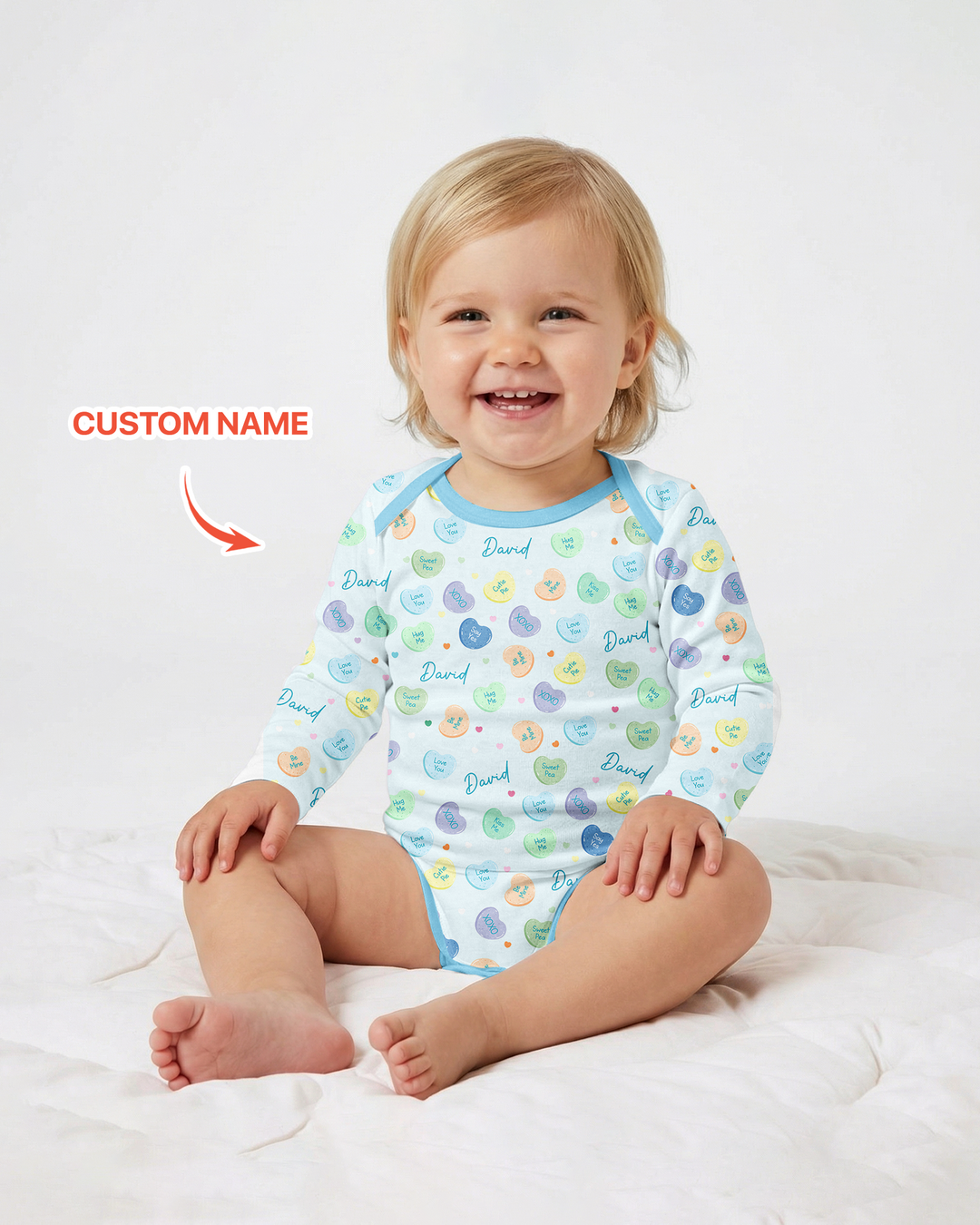 Gerippte Babykleidung mit individuellem Foto - Weich &amp; Skizzenhaft