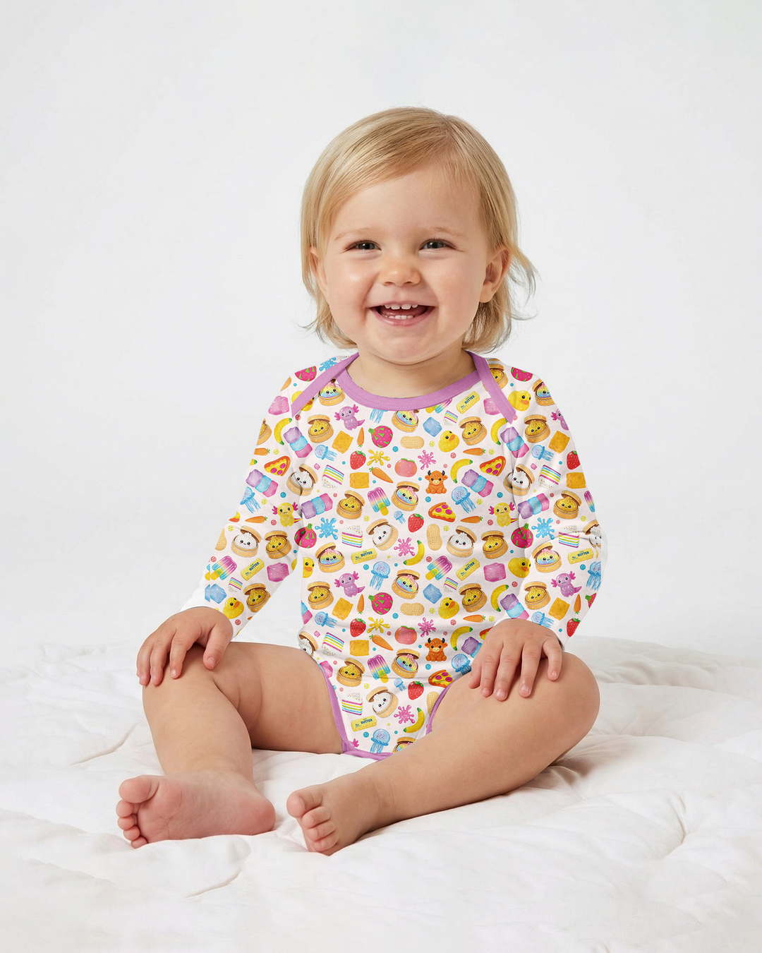 Gerippte Babykleidung mit individuellem Foto - Weich &amp; Skizzenhaft