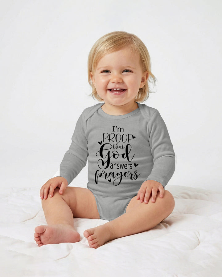 I'm Proof That God Answers Prayers Christian IVF Miracle Baby Bamboo Bodysuit