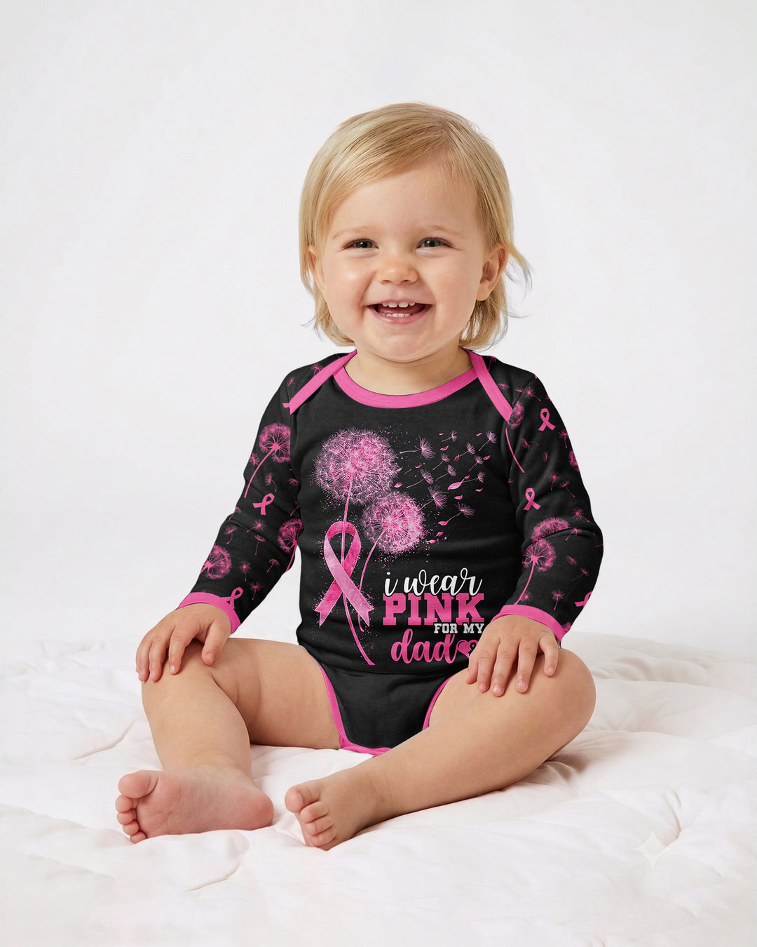 Dandelion Pink For Dad Bamboo Bodysuit