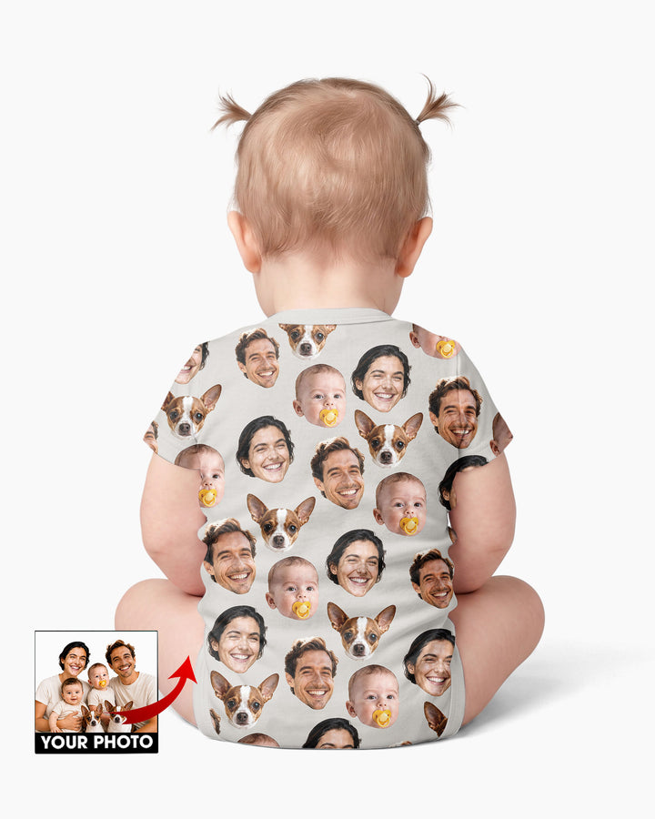 Personalized Face Baby Bodysuit, Families Faces Newborn Bodysuit