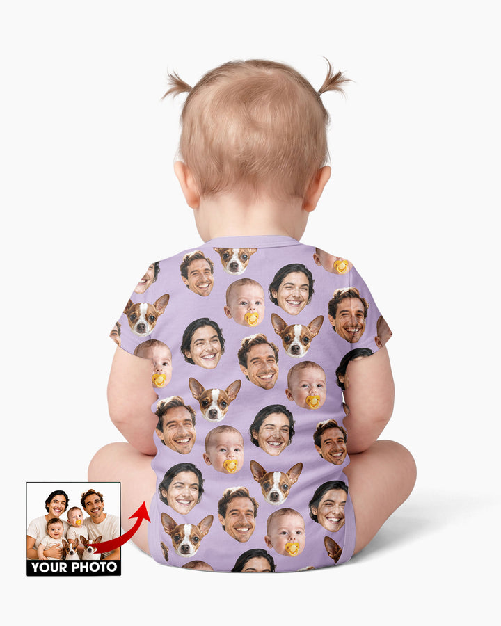 Personalized Face Baby Bodysuit, Families Faces Newborn Bodysuit