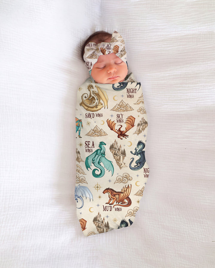 Elemental Dragons Bamboo Swaddle Blanket