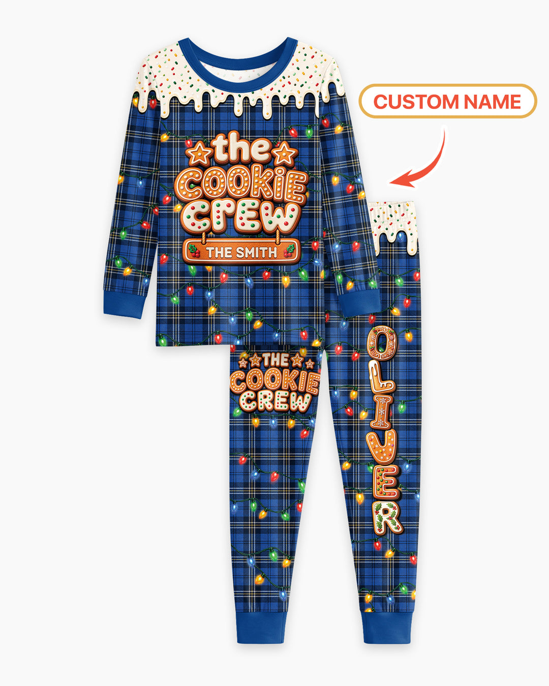 The Cookie Crew Custom Name Bamboo Two Piece Long Sleeve Pajama Set
