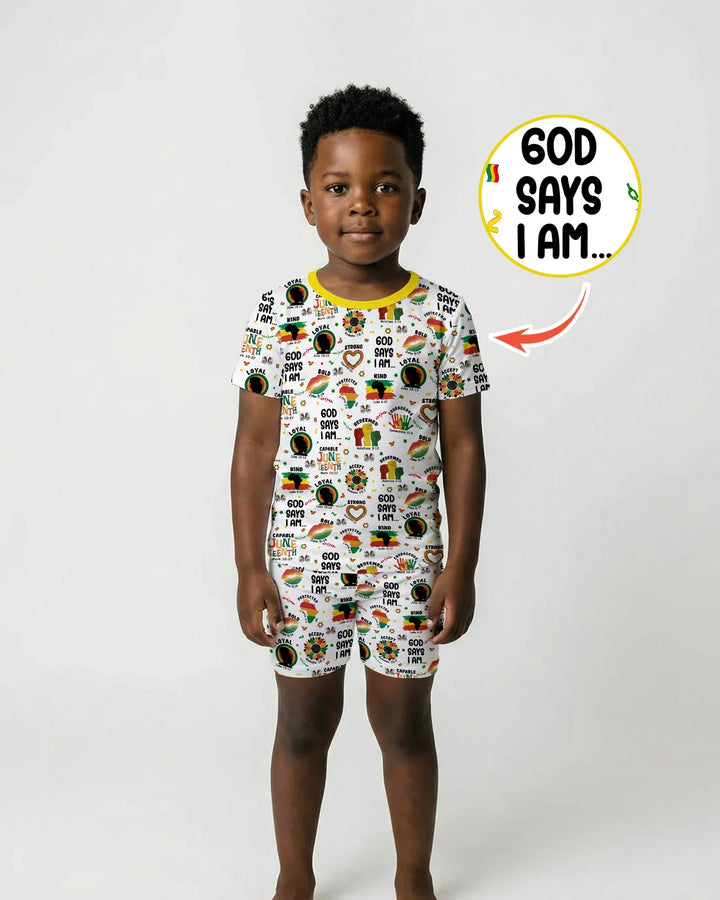 Template Zweiteiliges Pyjama-Set mit kurzen Ärmeln und Shorts