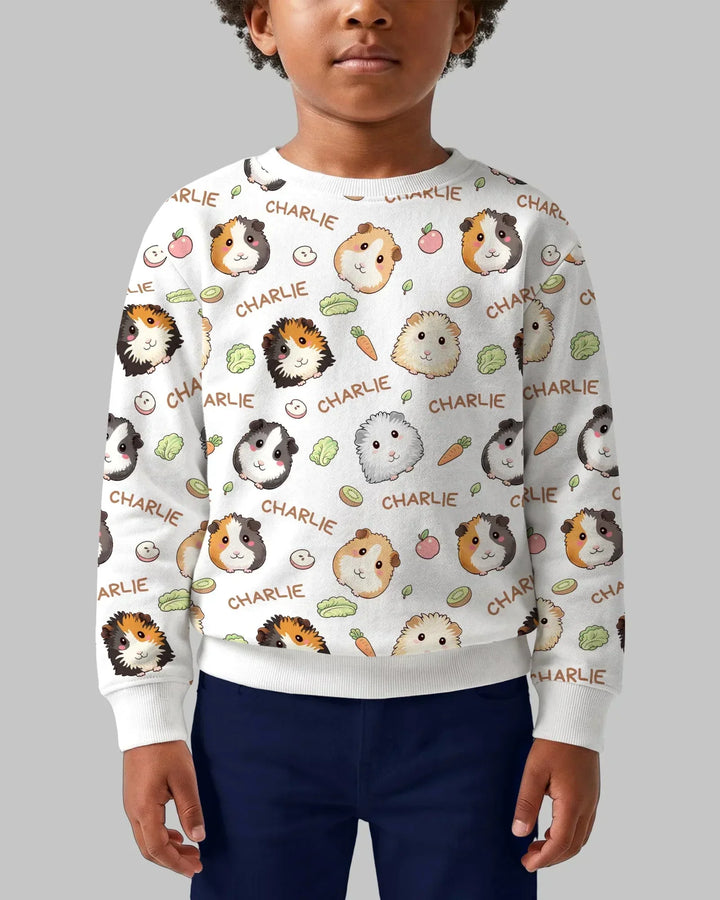 Personalisiertes süßes Meerschweinchen Bambus Rundhals-Sweatshirt