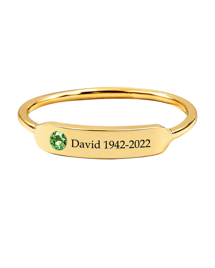 Personalized Name & Birthstone Memorial Ring