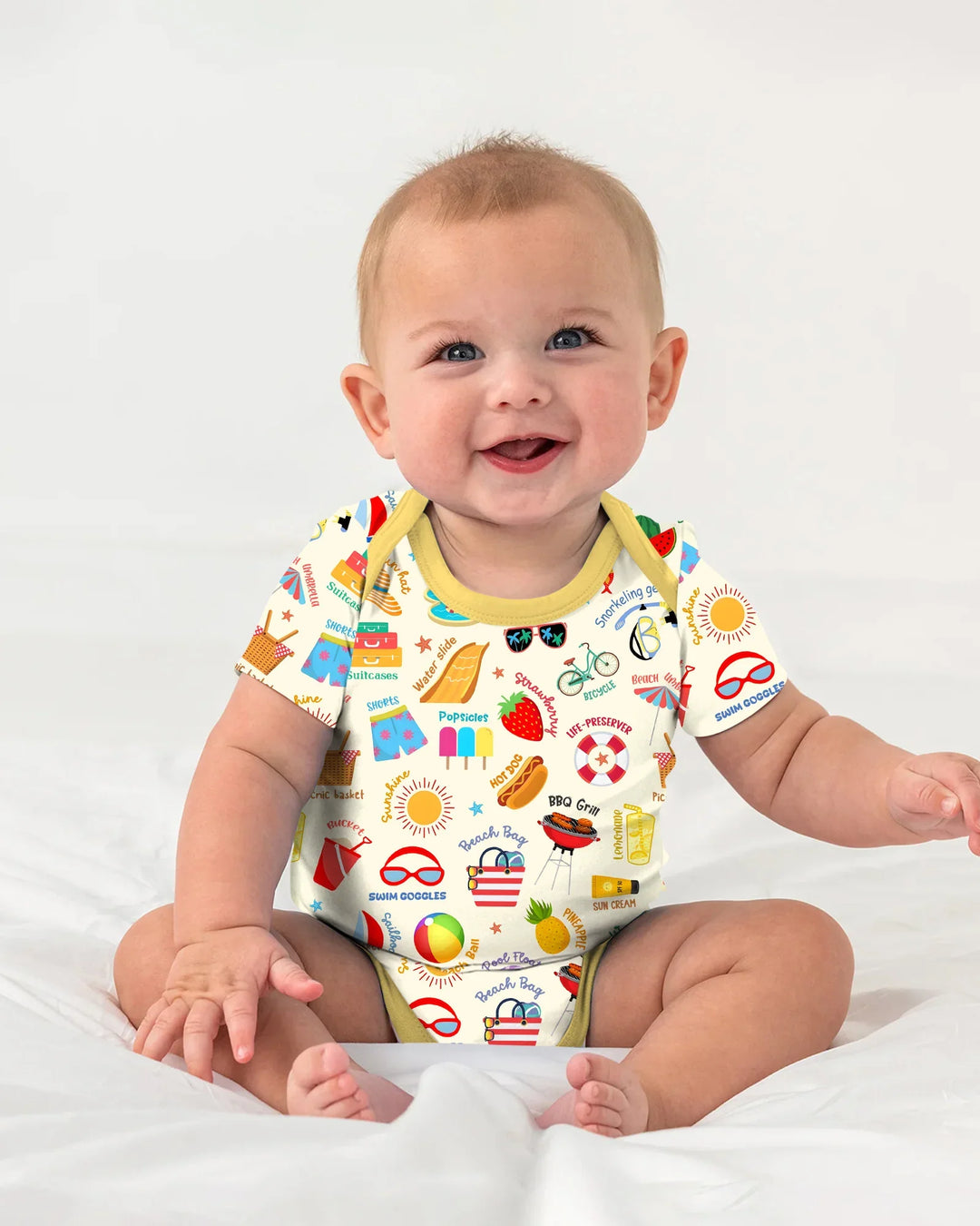 Gerippte Babykleidung mit individuellem Foto - Weich &amp; Skizzenhaft