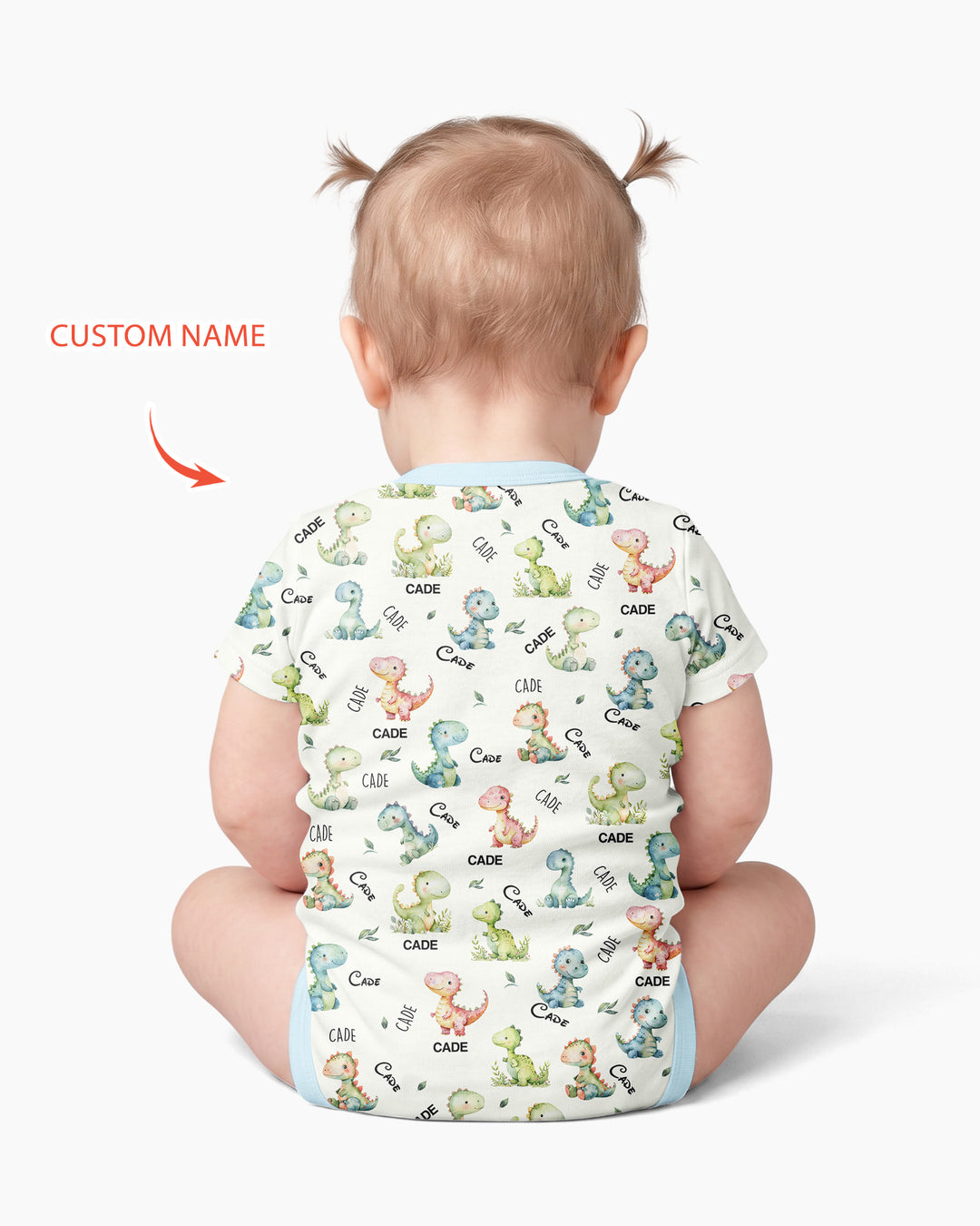 Dinosaur Custom Name Bamboo Bodysuit