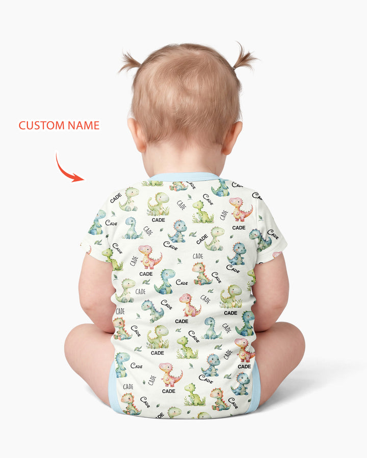 Dinosaur Custom Name Bamboo Bodysuit