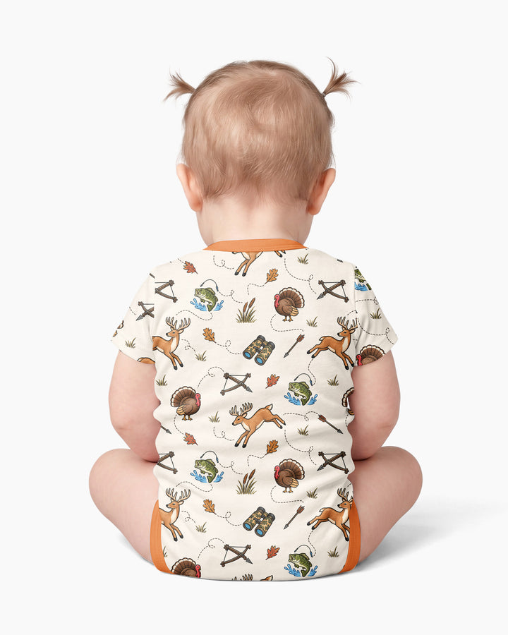 Personalized Pack My Diapers I'm Going Hunting Bamboo Bodysuit
