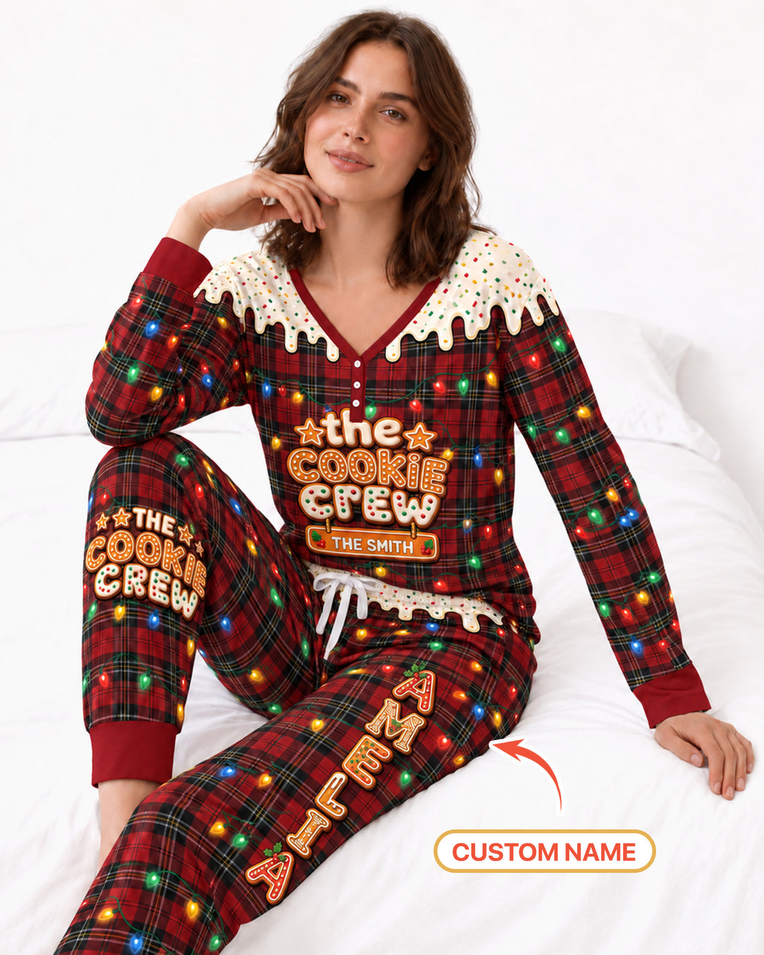 The Cookie Crew Custom Name Bamboo Women Pajama Set