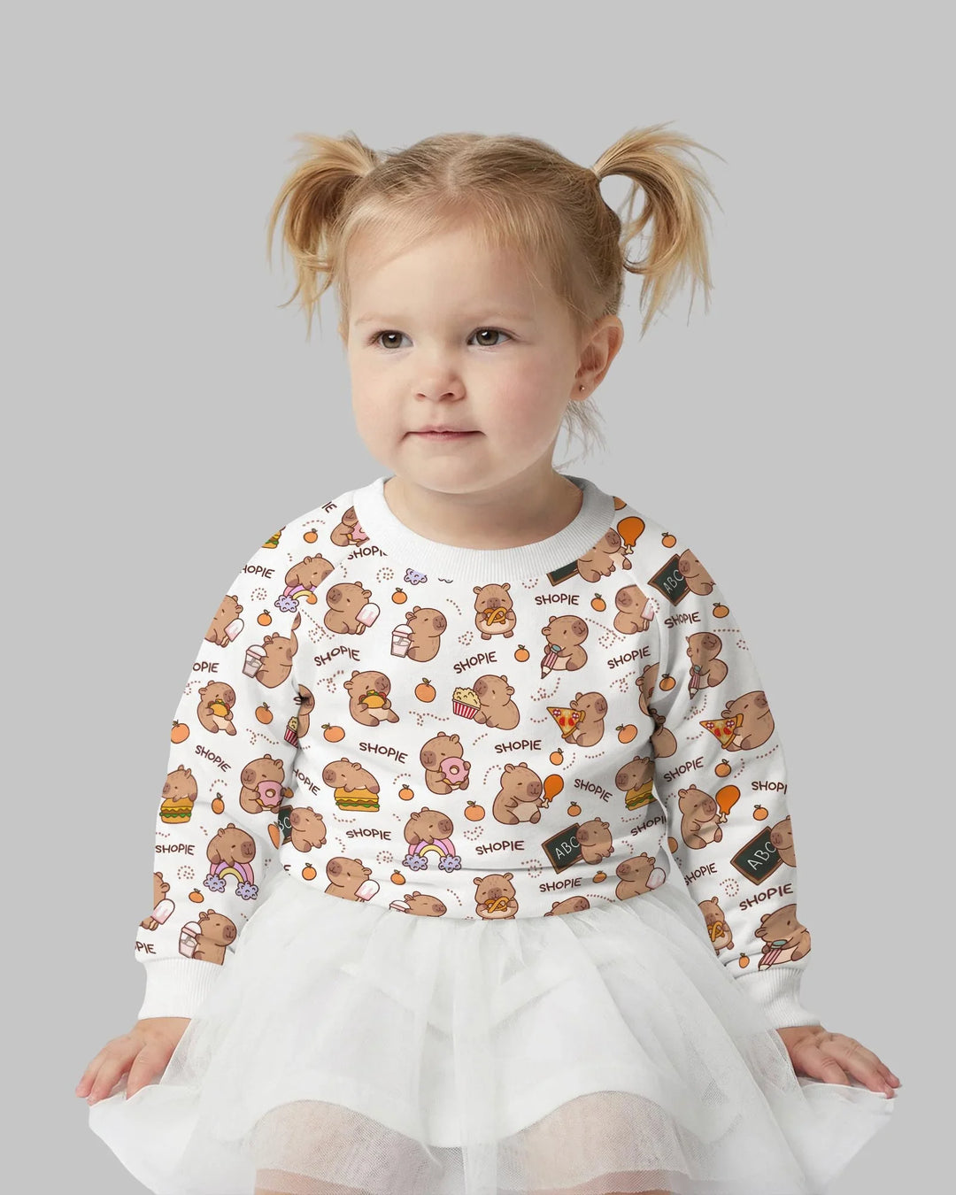 Personalisiertes niedliches Capybara Bambus Rundhals-Sweatshirt