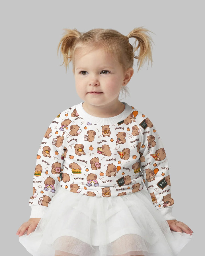 Personalisiertes niedliches Capybara Bambus Rundhals-Sweatshirt