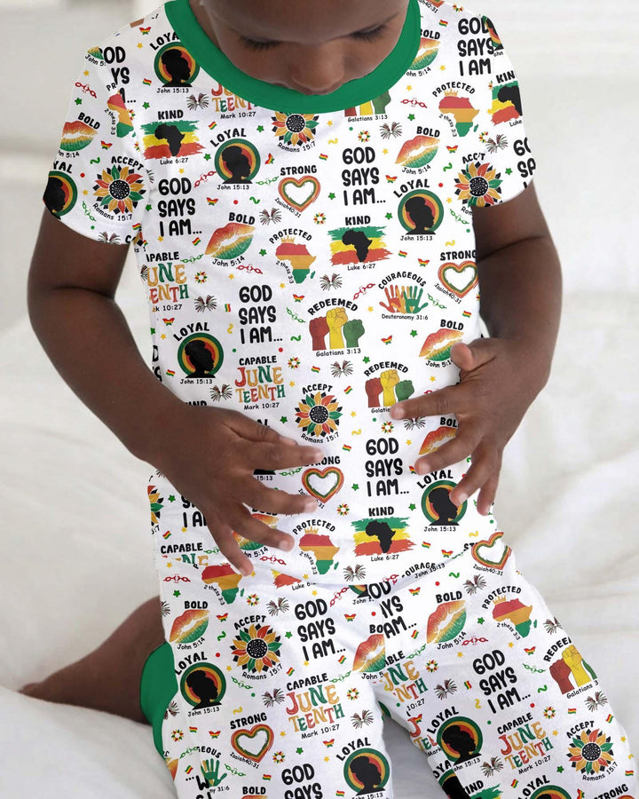 Zweiteiliges, kurzärmliges Pyjama-Set mit Marienkäfern