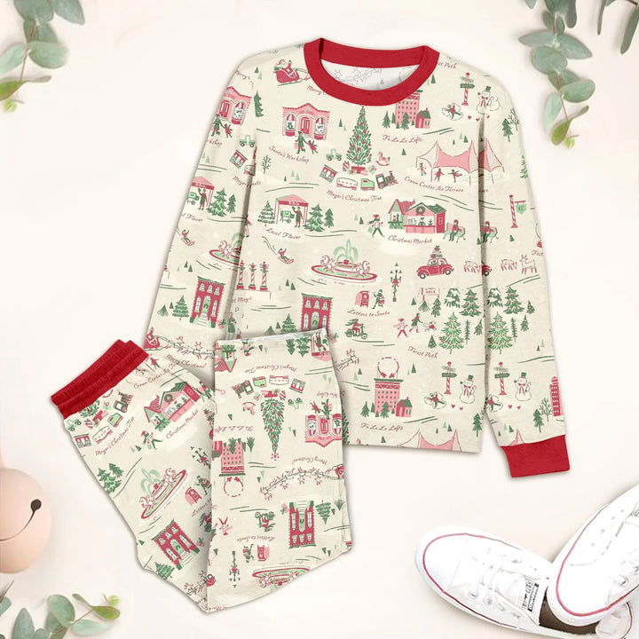 Christmas Village Bamboo Zipper Pajamas for Infants - Enchanting & Comfortable , Christmas Village Bamboo Zipper Pajamas for Infants - Enchanting & Comfortable - Long Pajama / 18-24M