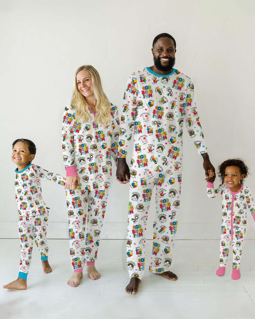 Gott sagt, ich bin Autismus-Bewusstsein Bambus Damen Pyjama Set
