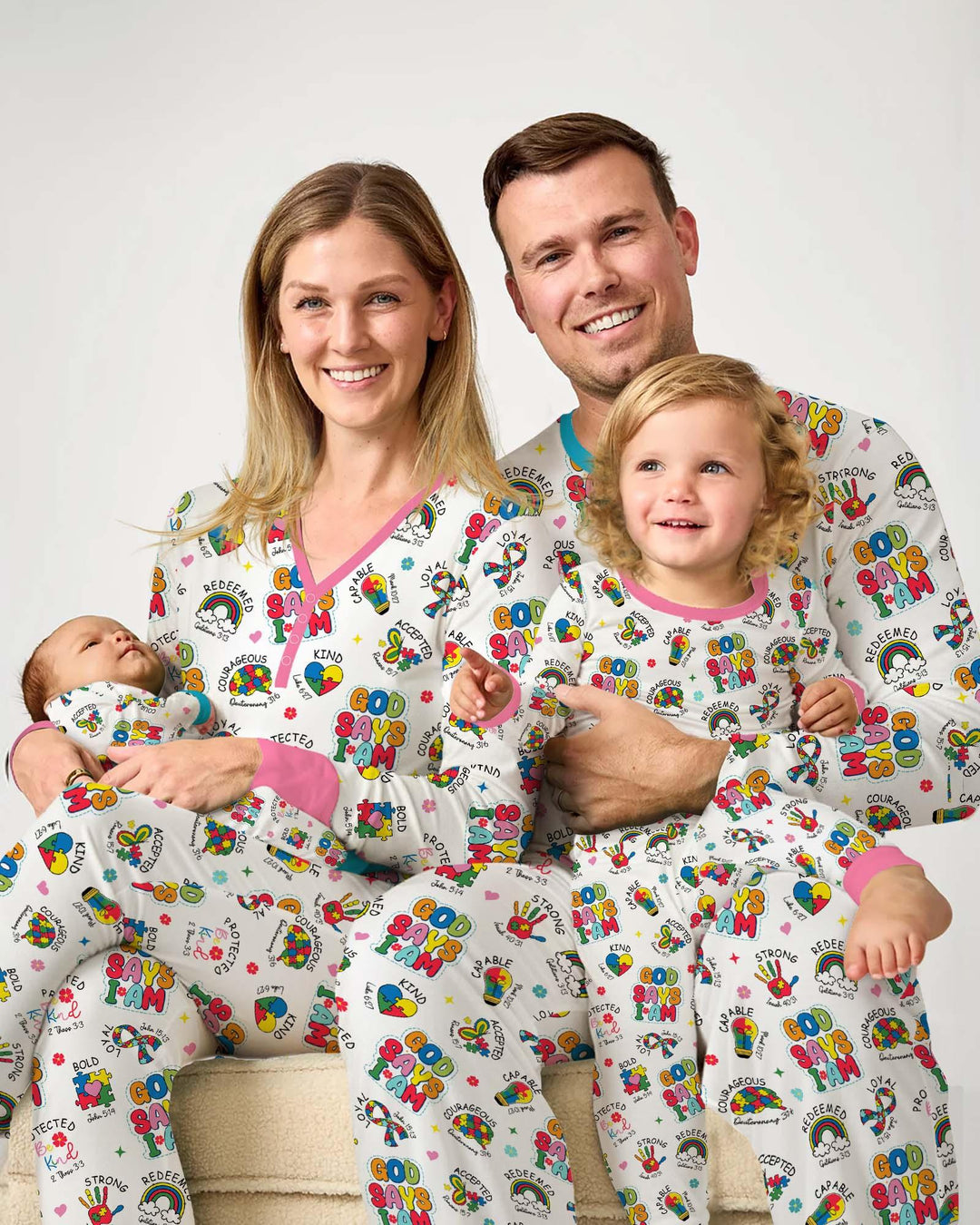 Gott sagt, ich bin Autismus-Bewusstsein Bambus Damen Pyjama Set