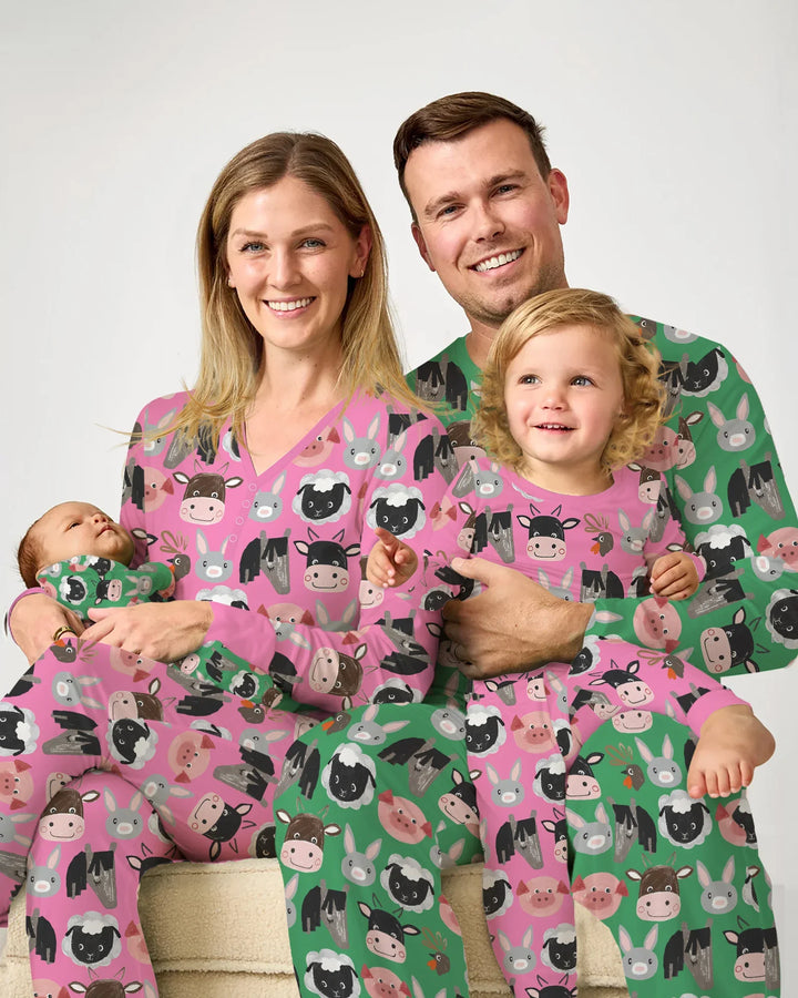Zweiteiliges Langarm-Pyjama-Set mit Sommerfrüchten