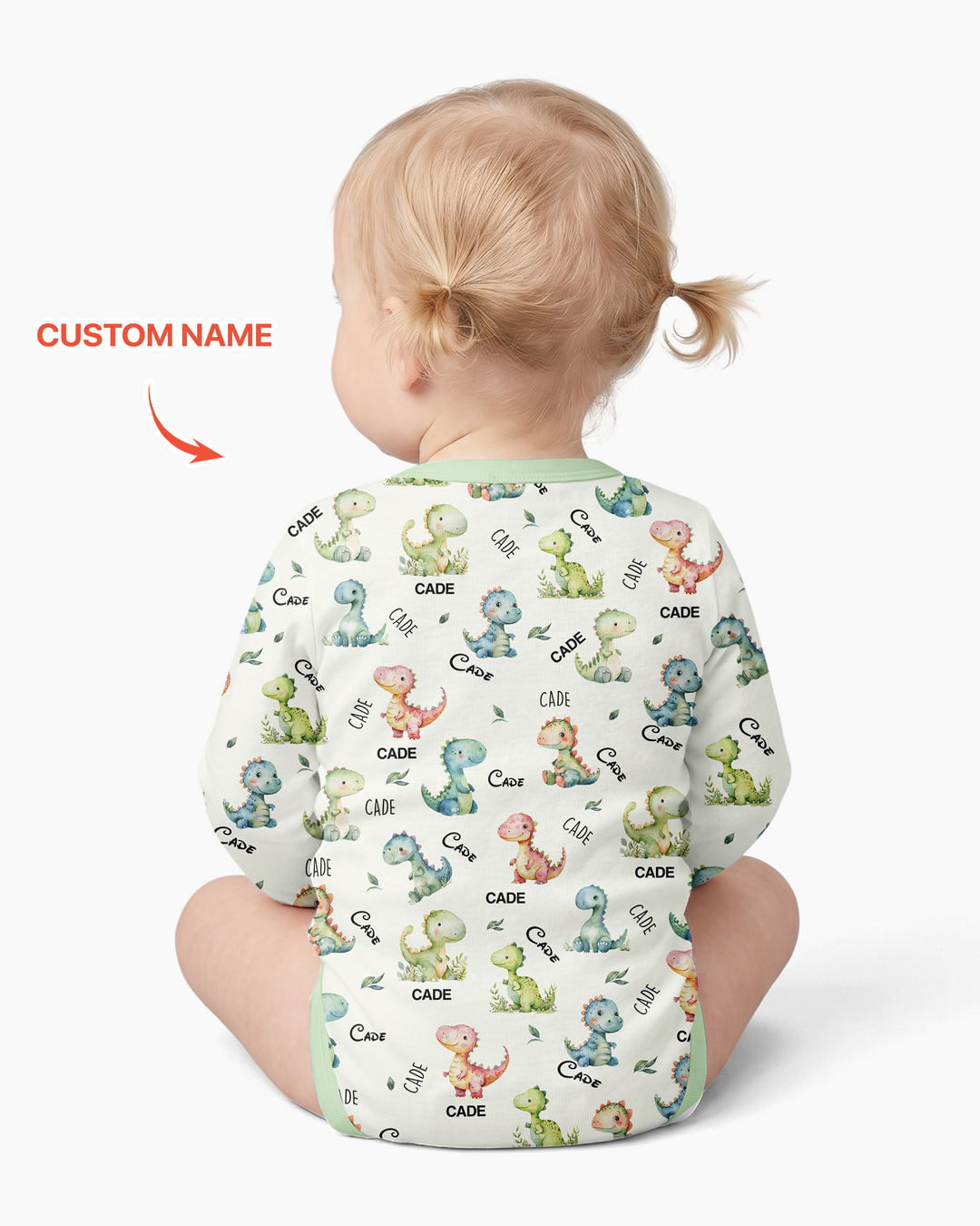 Dinosaur Custom Name Bamboo Bodysuit