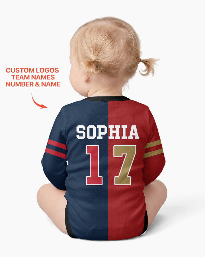 Football Rivalry Family Personalized Bamboo Bodysuit