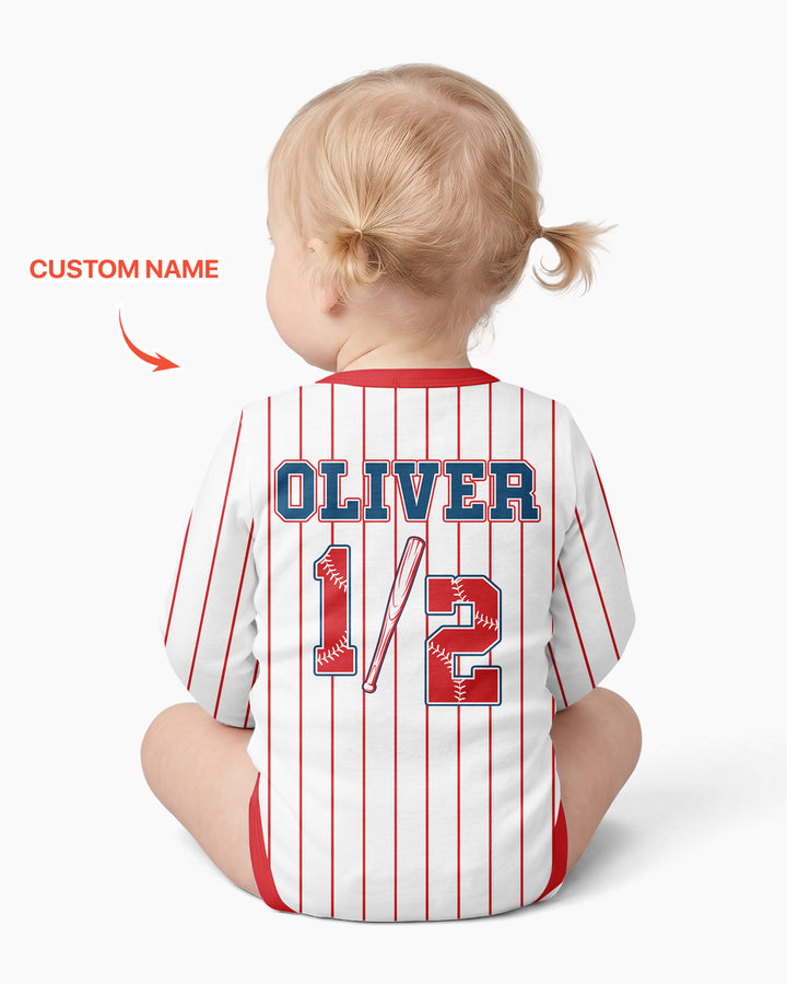 Custom Name Half Way To One Bamboo Bodysuit