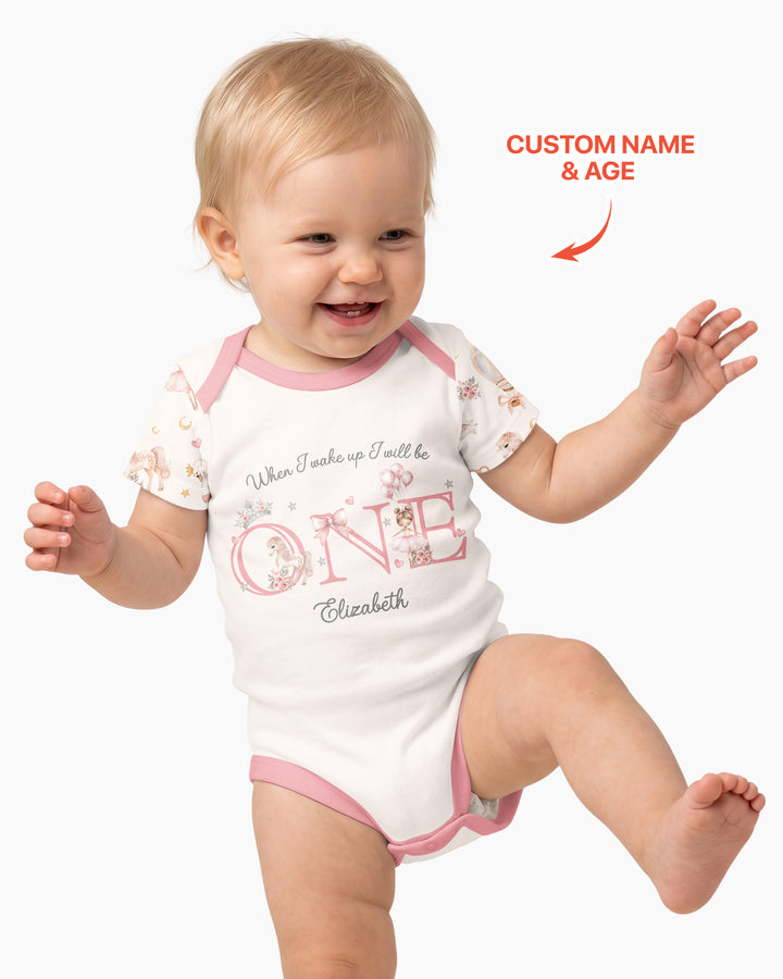 Custom Name When I Wake Up Girly Birthday Bamboo Bodysuit