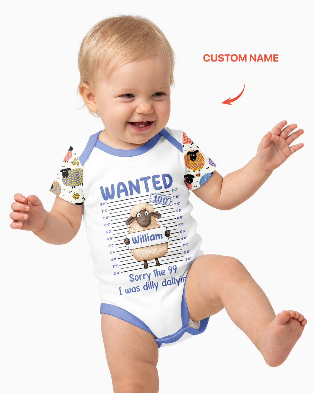 The Lost Sheep Custom Name Bamboo Bodysuit