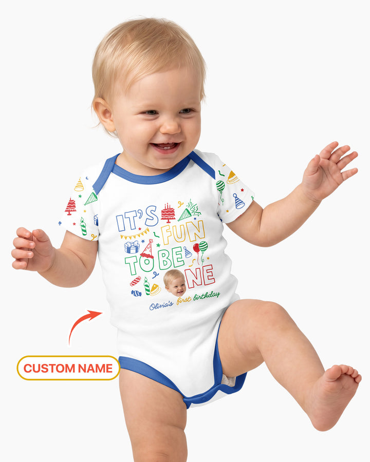 Gerippte Babykleidung mit individuellem Foto - Weich &amp; Skizzenhaft