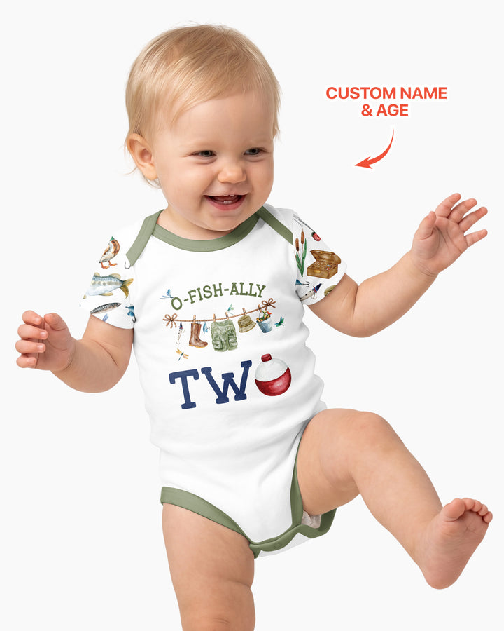 O-Fish-Ally Birthday – Personalized Name & Age Bamboo Bodysuit