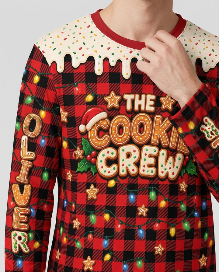 The Cookie Crew Custom Gingerbread Letter Bamboo Men's Pajama Set