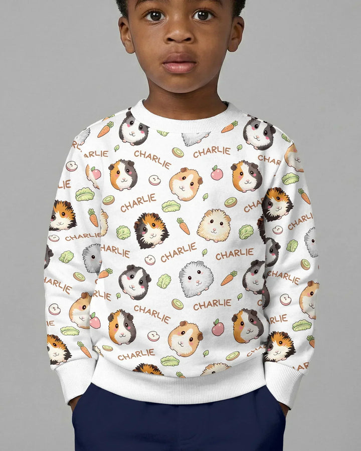 Personalisiertes süßes Meerschweinchen Bambus Rundhals-Sweatshirt