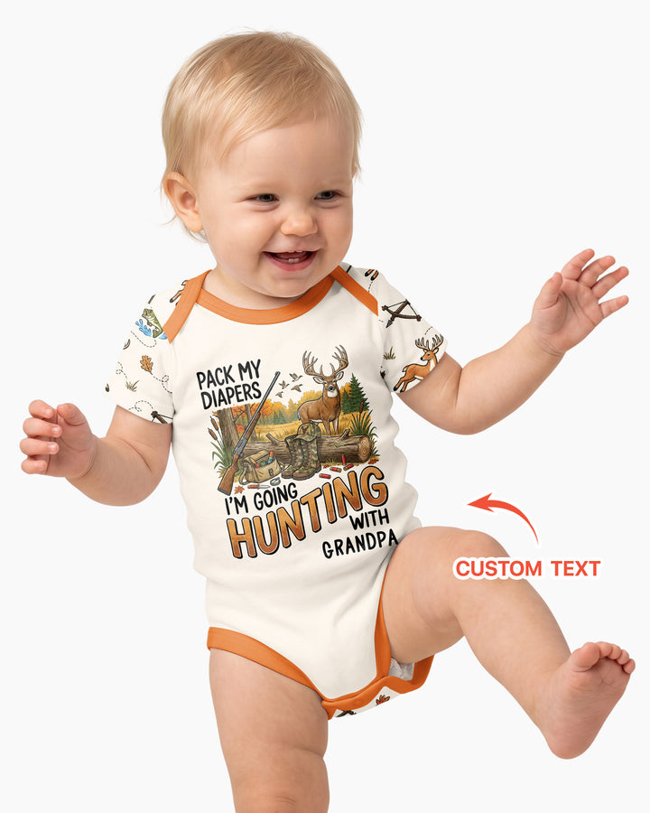 Personalized Pack My Diapers I'm Going Hunting Bamboo Bodysuit