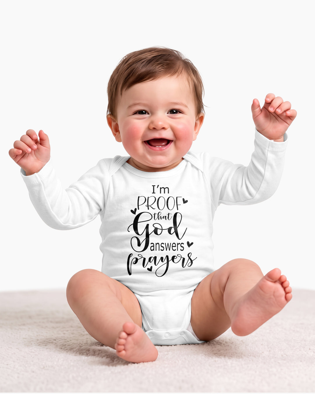 I'm Proof That God Answers Prayers Christian IVF Miracle Baby Bamboo Bodysuit