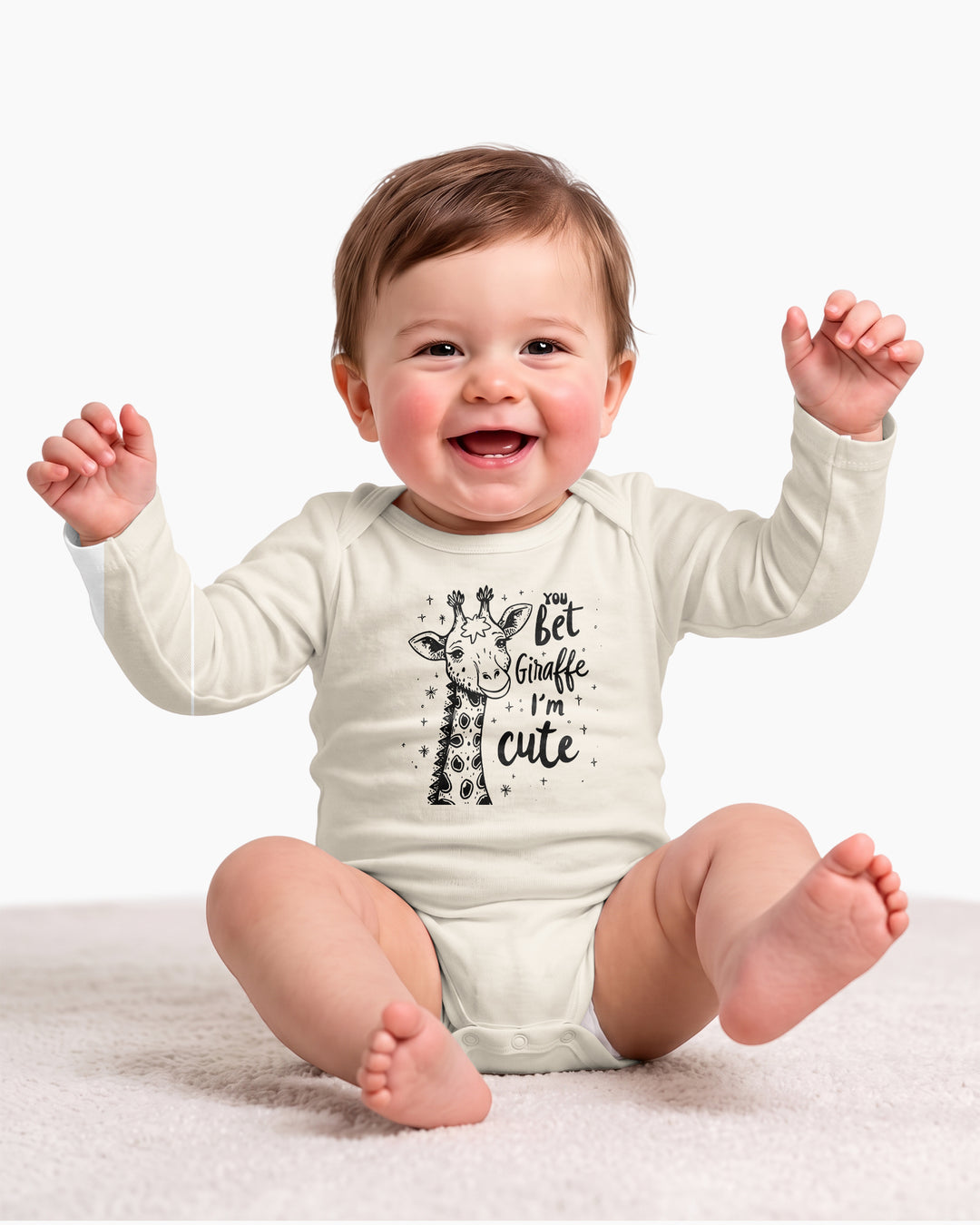 You Bet Giraffe I'm Cute Funny Baby Bamboo Bodysuit