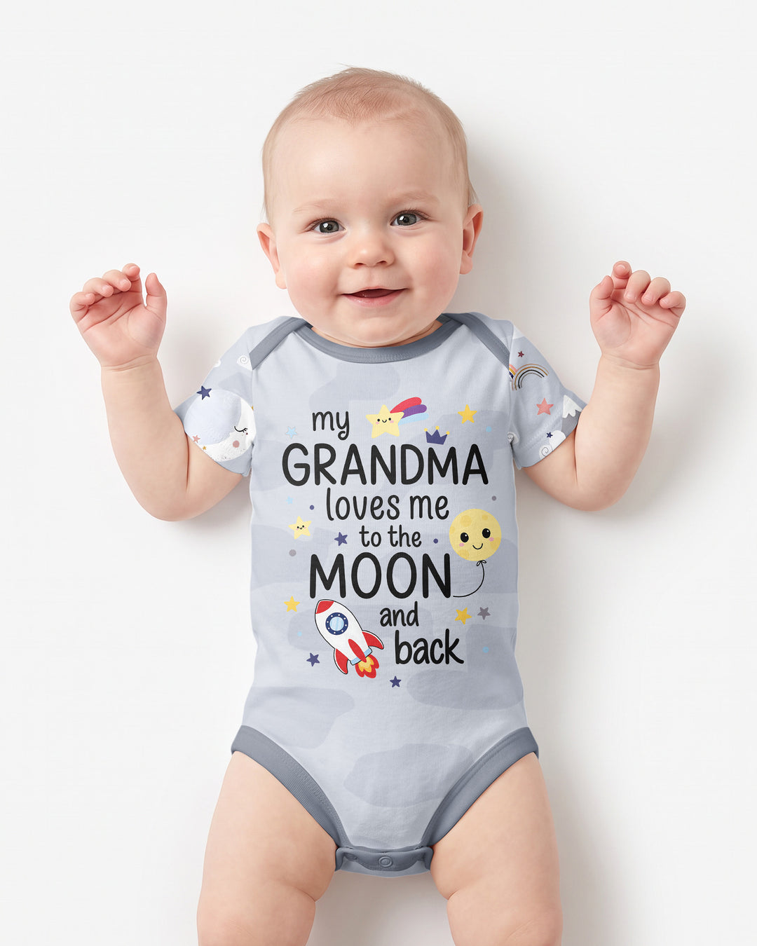 My Grandma Loves Me To The Moon And Back Bamboo Bodysuit