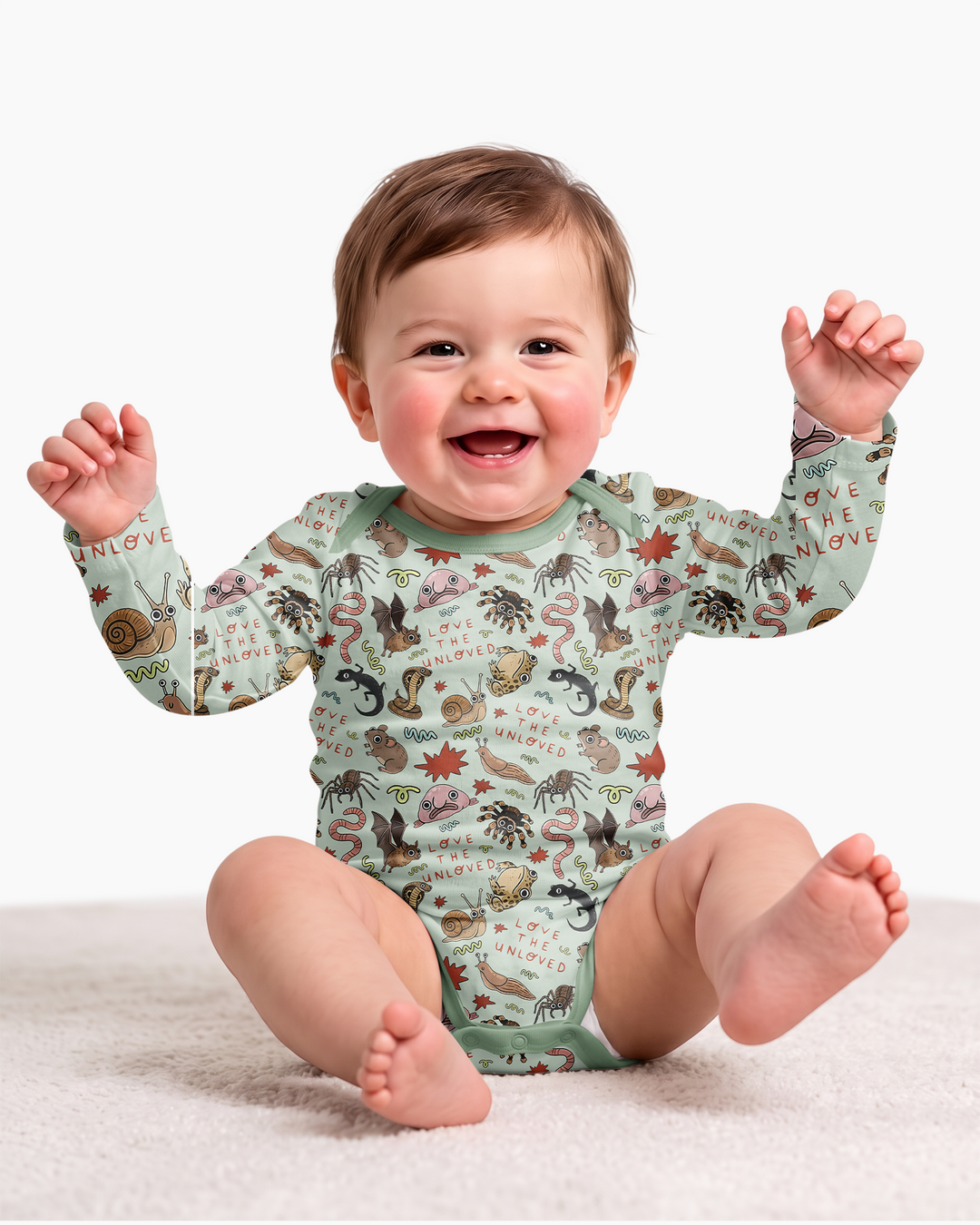 Gerippte Babykleidung mit individuellem Foto - Weich &amp; Skizzenhaft